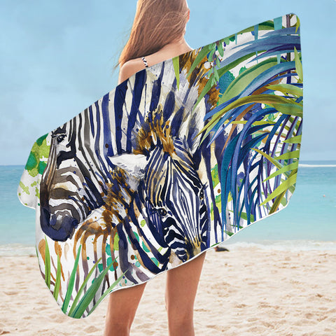 Image of Watercolored Zebra Bath Towel