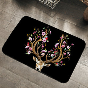 Antlers Of Life Black Door Mat