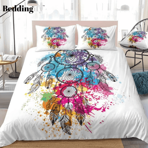 Image of Colorful Dreamcatcher Bohemian Bedding Set - Beddingify