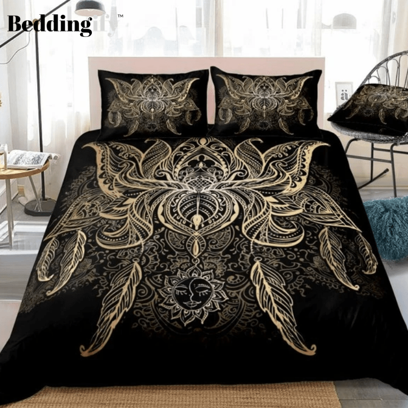 Lotus Flower Bohemian Bedding Set - Beddingify
