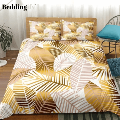 Image of Modern Palm Leaf Bedding Set - Beddingify