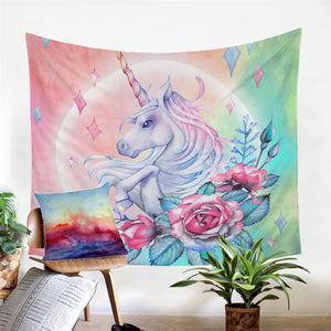3D Unicorn Dreamy Tapestry - Beddingify