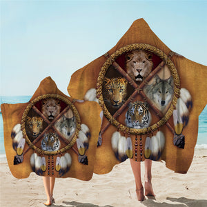 Tribal Predators Hooded Towel