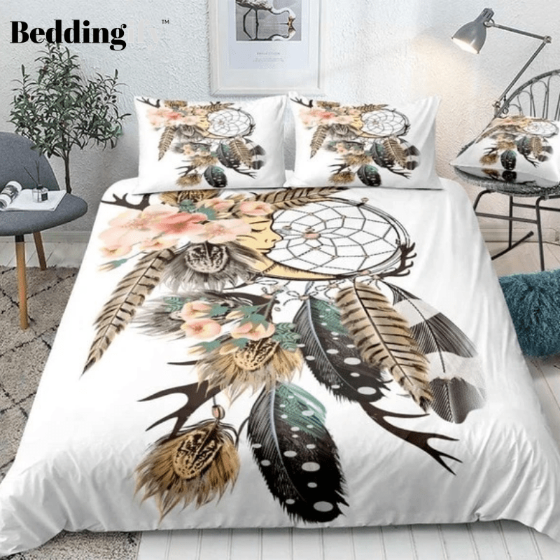 Boho Feathers DreamCatcher Bedding Set - Beddingify