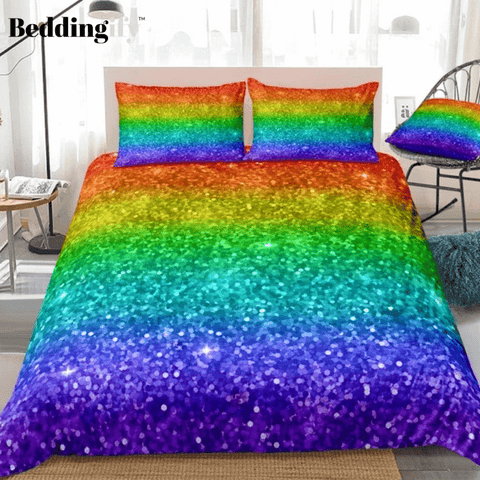 Image of Rainbow Glitter Bedding Set - Beddingify