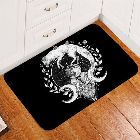 Image of Moon Fox Black Door Mat