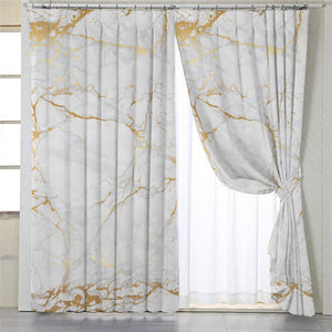 White Tiles Themed 2 Panel Curtains