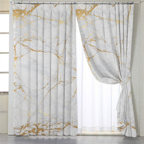 Image of White Tiles Themed 2 Panel Curtains