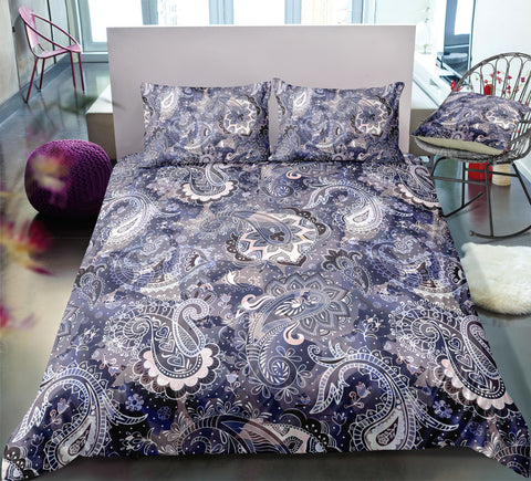 Image of Purple Paisley Pattern Bedding Set - Beddingify