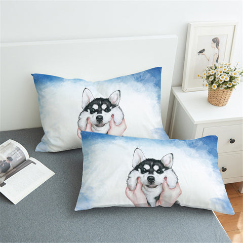 Image of Pinched Husky Pillowcase