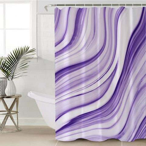 Image of Purple Tiles Themed BLYL0161 Shower Curtain