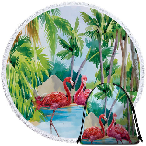 Image of Pinkies in Paradise Round Towel Set - Beddingify