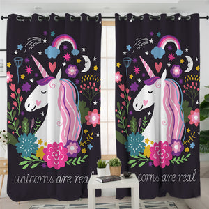 Unicorns Are Real 2 Panel Curtains