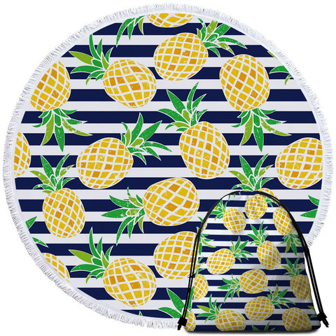 Image of Nautical Pineapple Round Towel Set - Beddingify