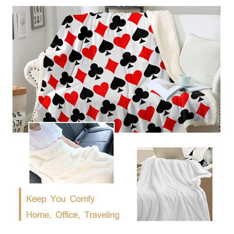 Image of Card Themed Sherpa Fleece Blanket - Beddingify