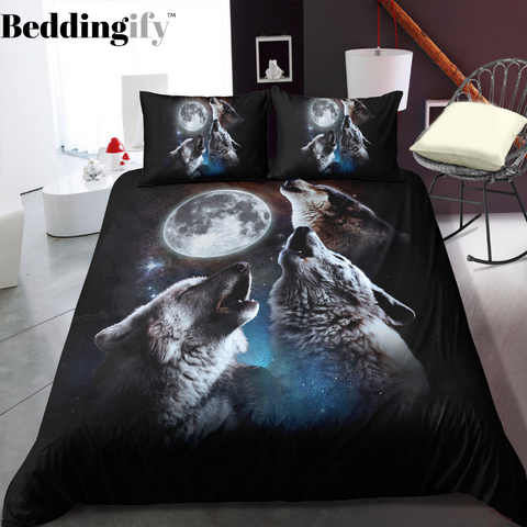 Image of Howling Wolves Bedding Set - Beddingify