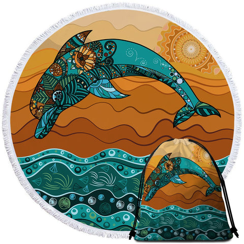 Image of The Original  Dolphin Dreaming Round Towel Set - Beddingify