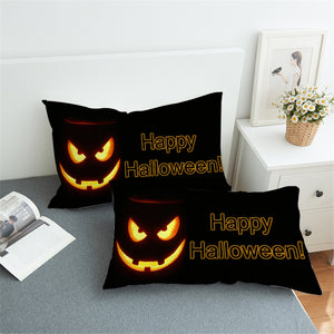 Happy Halloween Black Pillowcase