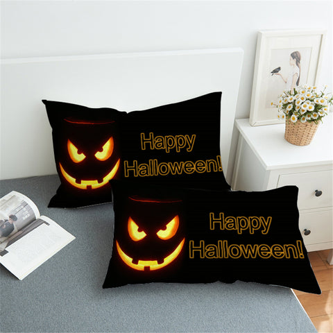 Image of Happy Halloween Black Pillowcase