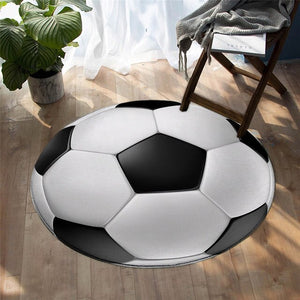 Football Sport Ball Area Rug Round Carpet