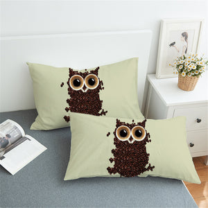 Coffee Bean Owl Pillowcase