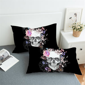 Flowery Skull Pillowcase