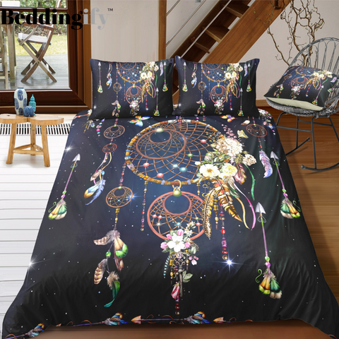 Image of Night Sky Dreamcatcher Bedding Set - Beddingify
