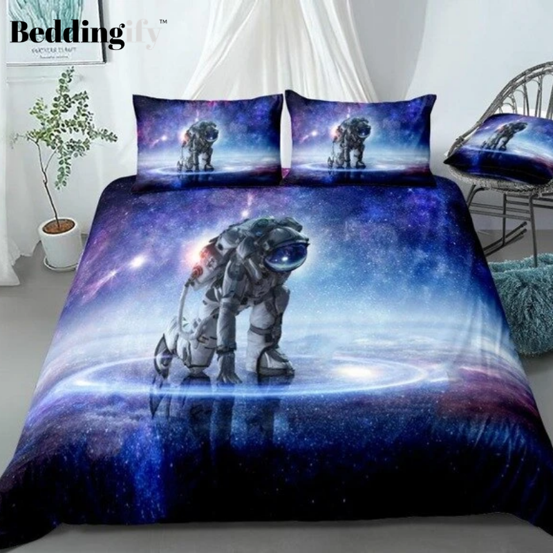 3D Galaxy Astronaut  Bedding Set - Beddingify