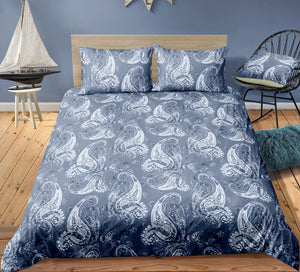Light Blue Paisley Bedding Set - Beddingify