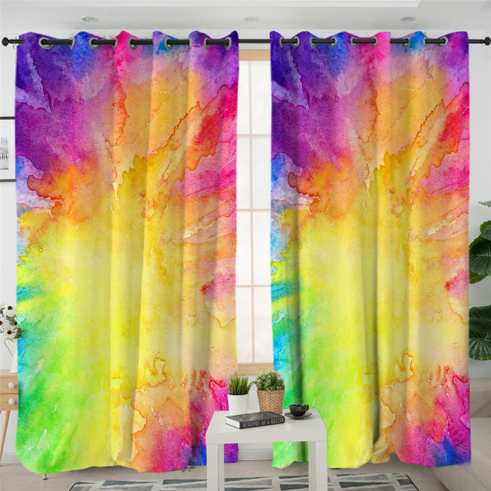 Abstract Colorblend 2 Panel Curtains