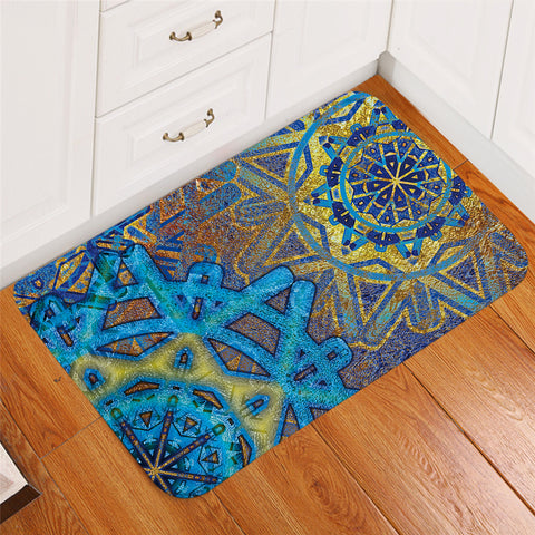 Image of Blue&Yellow Wheels Door Mat