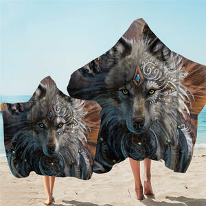 3D Warchief Wolf Hooded Towel