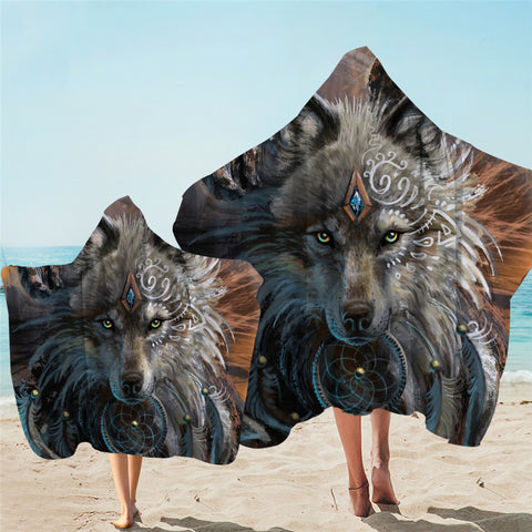 Image of 3D Warchief Wolf Hooded Towel