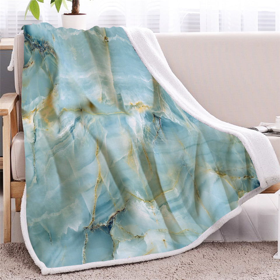 Blue Marble Sherpa Fleece Blanket - Beddingify