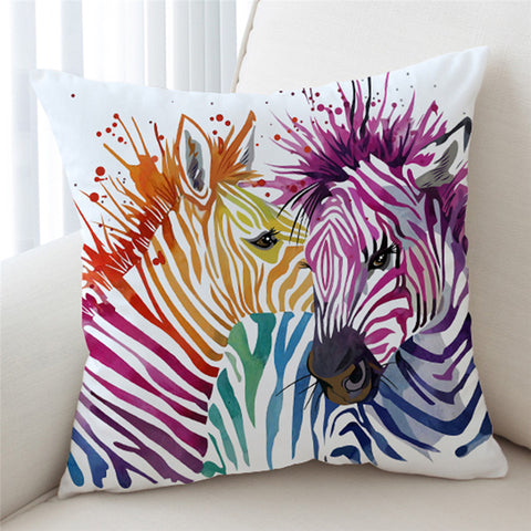 Image of Watercolor Zebras Cushion Cover - Beddingify