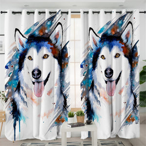 Pixie Husky 2 Panel Curtains