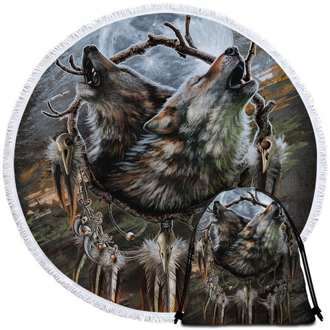 Image of Wolfhowl Round Beach Towel Set