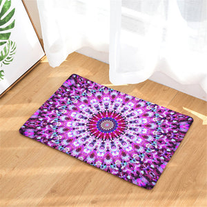 Purple&White Mandala Door Mat