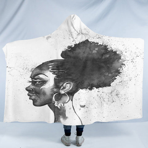 Image of Afro-Textured Lady SW2078 Hooded Blanket