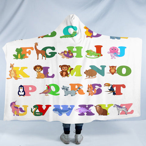 Image of Animal Alphabet SW1712 Hooded Blanket