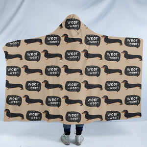 Woof Dachshund SW2477 Hooded Blanket