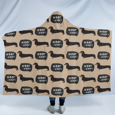 Image of Woof Dachshund SW2477 Hooded Blanket