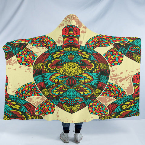 Image of Stylized Turtle SW1650 Hooded Blanket