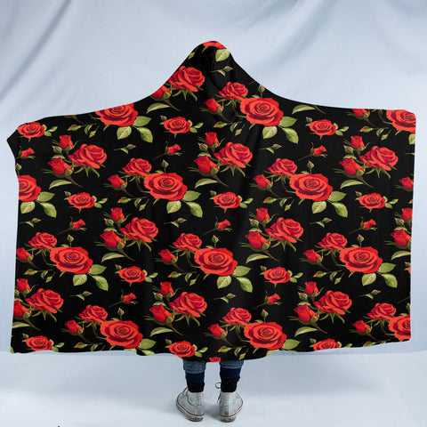 Image of Rose Patterns SW2479 Hooded Blanket