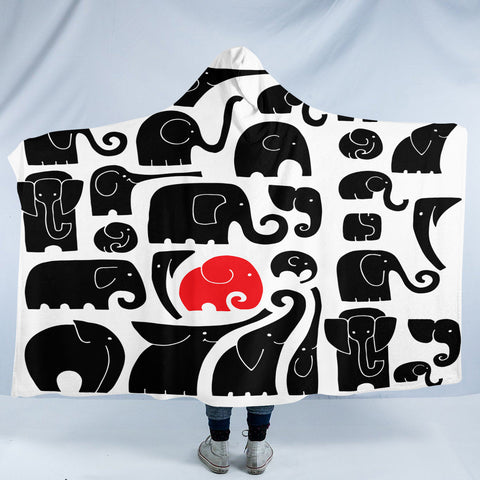 Image of Elephant Pattern SW2020 Hooded Blanket