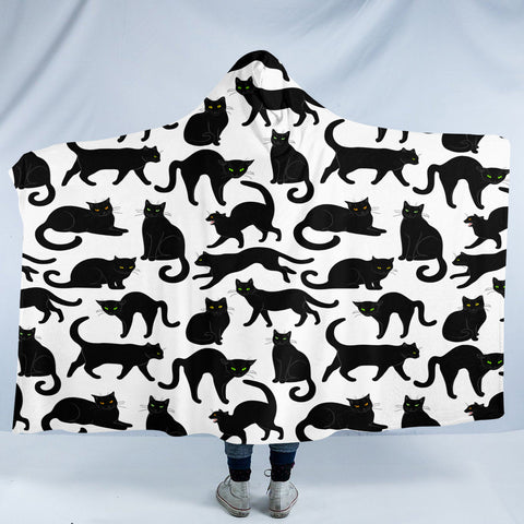 Image of Cat Shadows SW1828 Hooded Blanket