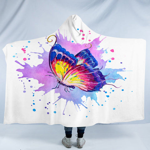 Image of Colorsplashed Butterfly SW2483 Hooded Blanket