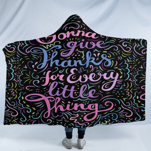 Gratitude Quote SW1836 Hooded Blanket