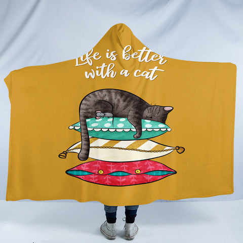 Image of Cat Snooze SW2400 Hooded Blanket