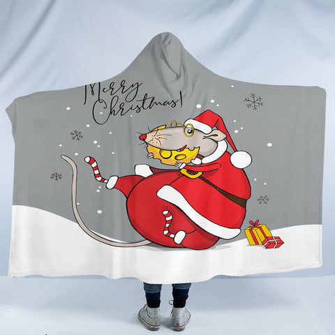 Image of Christmas Mouse SW2524 Hooded Blanket